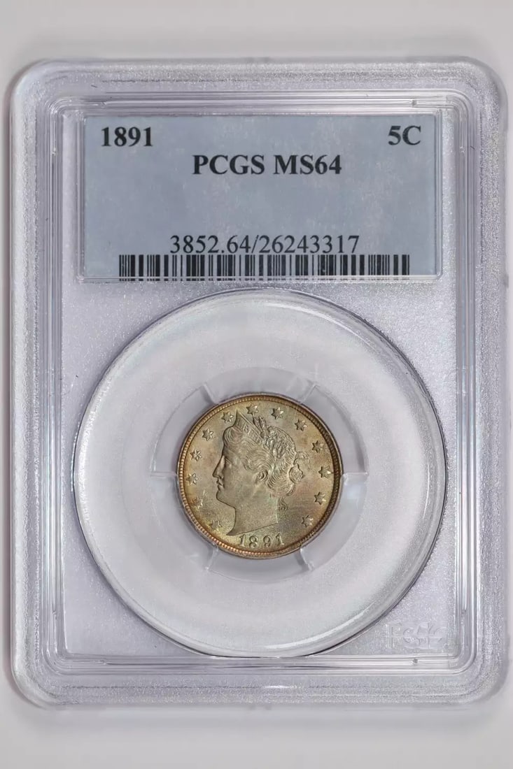 MS64 1891 LIBERTY V NICKEL PCGS: MS64 1891 LIBERTY V NICKEL PCGS This listing features MS64 1891 LIBERTY V NICKEL PCGS. Item specifics are provided below. Item Specifics: Country Of Origin: USA Certification: PCGS Composition: Nickel