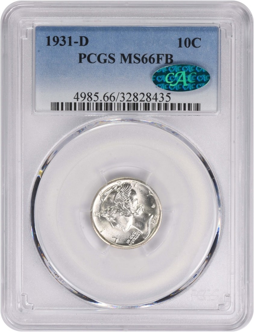 (CAC) 1931-D Mercury Silver Dime MS66FB PCGS (1 of 3)