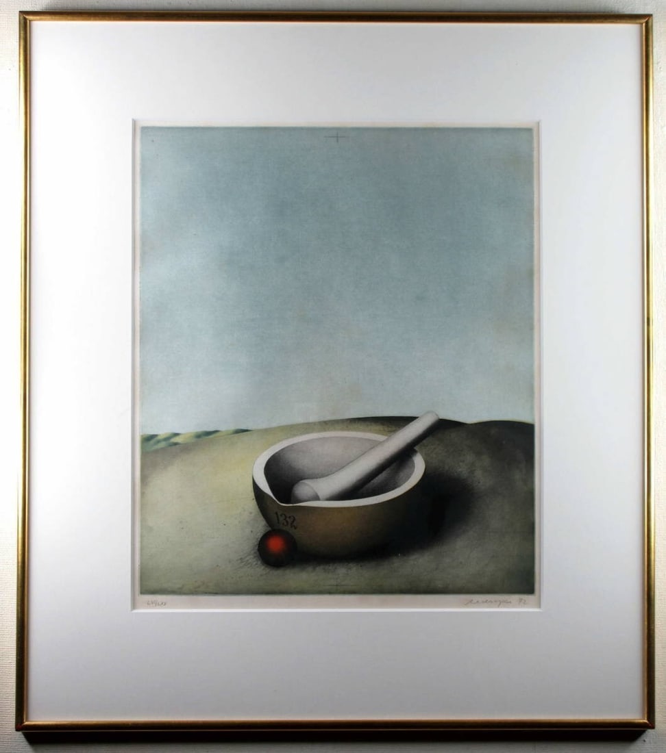 Framed Friedrich Meckseper Original Etching Pencil Signed 1972 Numbered (1 of 5)