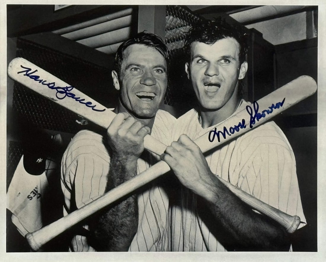 Photo Hank Bauer & Moose Skowron Autographed Yankees 8x10 (1 of 2)