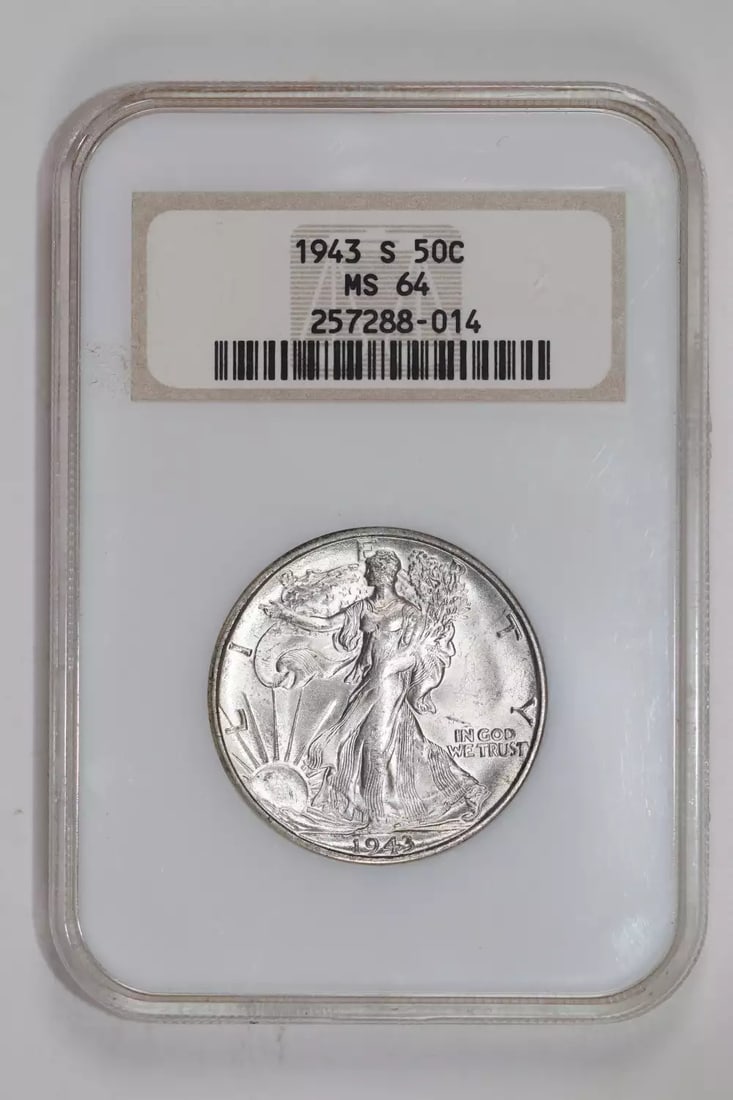 COIN 1943-S WALKING LIBERTY HALF DOLLAR NGC MS64 OLD FATTY HOLDER FRESH PQ: COIN 1943-S WALKING LIBERTY HALF DOLLAR NGC MS64 OLD FATTY HOLDER FRESH PQ This listing features COIN 1943-S WALKING LIBERTY HALF DOLLAR NGC MS64 OLD FATTY HOLDER FRESH PQ. Item specifics are provided