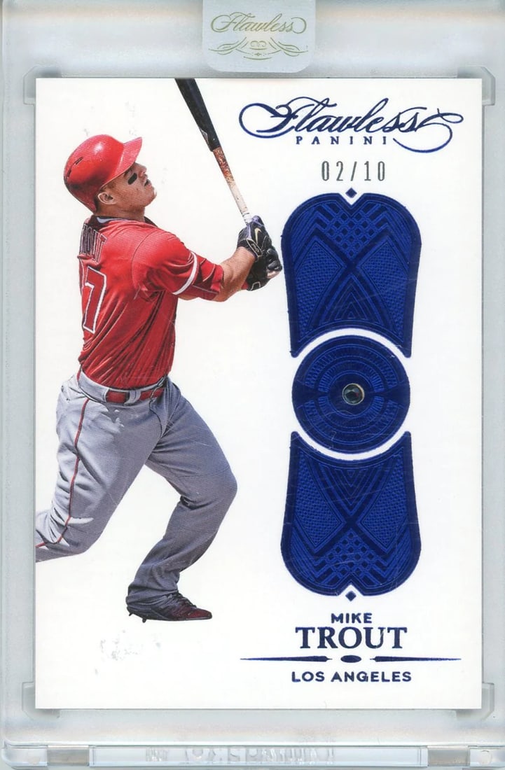 #18 Mike Trout 2017 Panini Flawless Sapphire Encased Card (1 of 2)