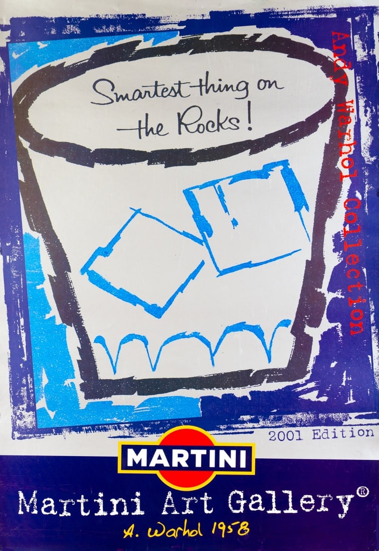 Ink Andy Warhol Martini Art Gallery 2001 Original Poster Offset W/ Silver (1 of 3)