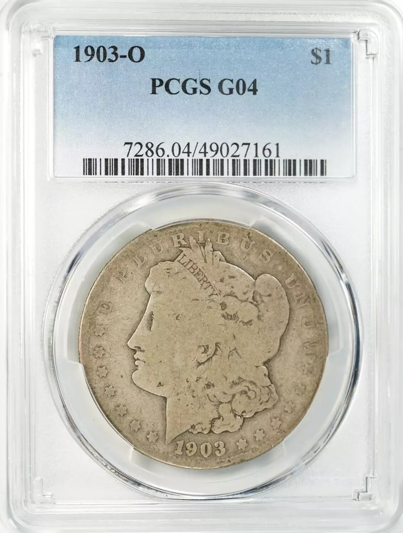 (161) 1903 O MORGAN SILVER DOLLAR $1 PCGS CERTIFIED G 04 GOOD: (161) 1903 O MORGAN SILVER DOLLAR $1 PCGS CERTIFIED G 04 GOOD This listing features (161) 1903 O MORGAN SILVER DOLLAR $1 PCGS CERTIFIED G 04 GOOD. Item specifics are provided below. Item Specifics:
