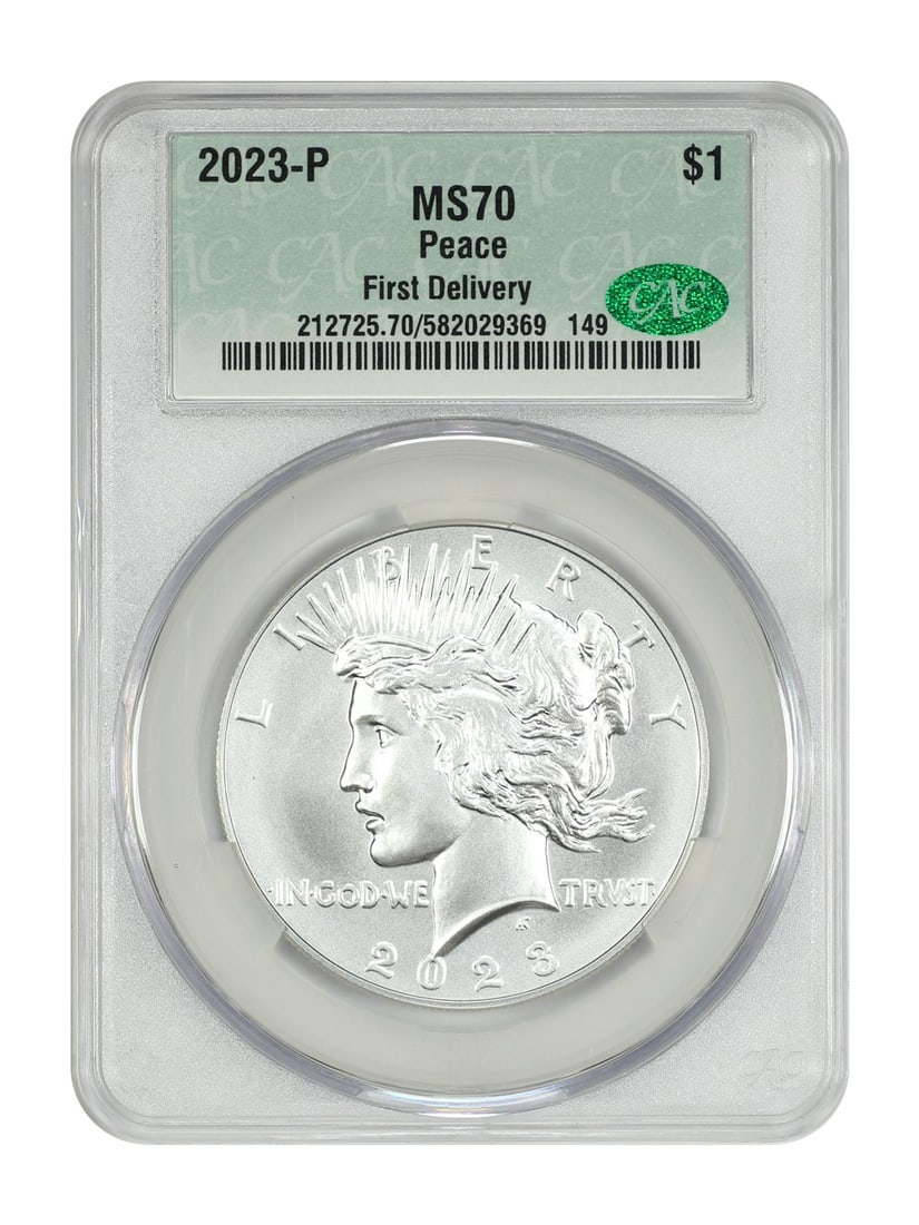 Delivery) 2023-P $1 Peace Dollar CACG MS70 (First (1 of 4)