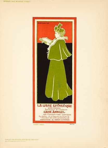 Lithograph Libre Esthetique By Combaz Das Moderne Plakat 1897 Original Stone (1 of 1)