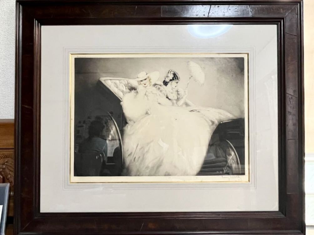 Print Louis Icart Champs-Elysees Etching 1938 Art Nouveau Signed Framed Vintage (1 of 10)