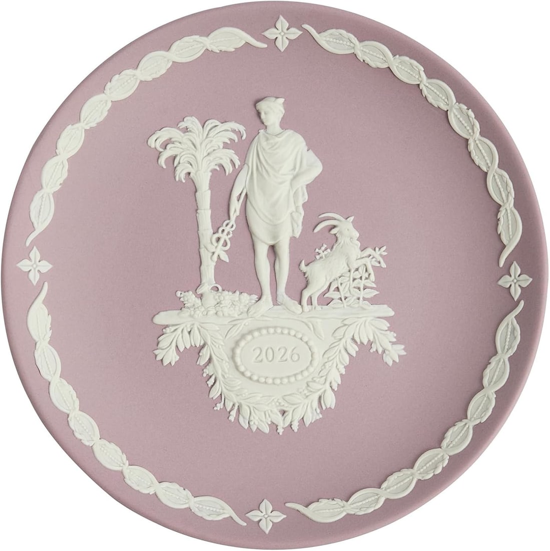 Collectible WEDGWOOD Jasperware 2026 Annual Plate Hermes Lilac 17 cm Stoneware (1 of 2)