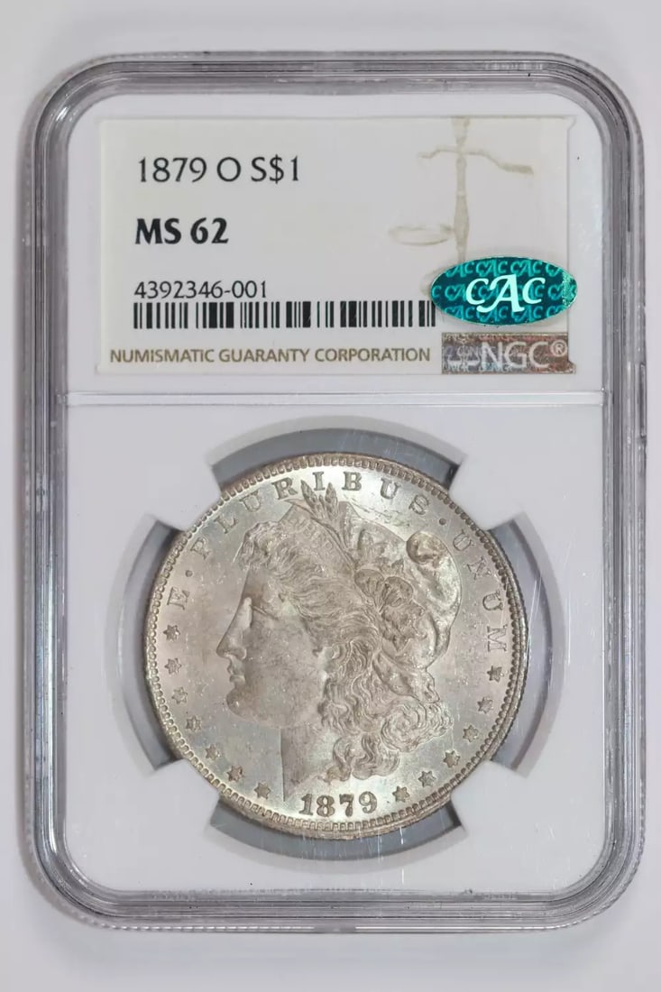 CAC 1879-O MORGAN DOLLAR NGC MS62: CAC 1879-O MORGAN DOLLAR NGC MS62 This listing features CAC 1879-O MORGAN DOLLAR NGC MS62. Item specifics are provided below. Item Specifics: Country Of Origin: USA Certification: NGC and CAC