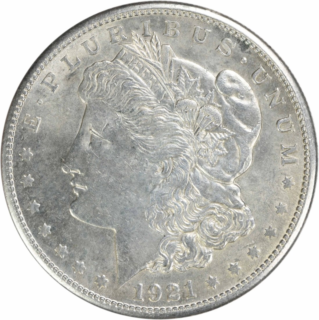 Uncertified 1921-S Morgan Silver Dollar BU (1 of 2)