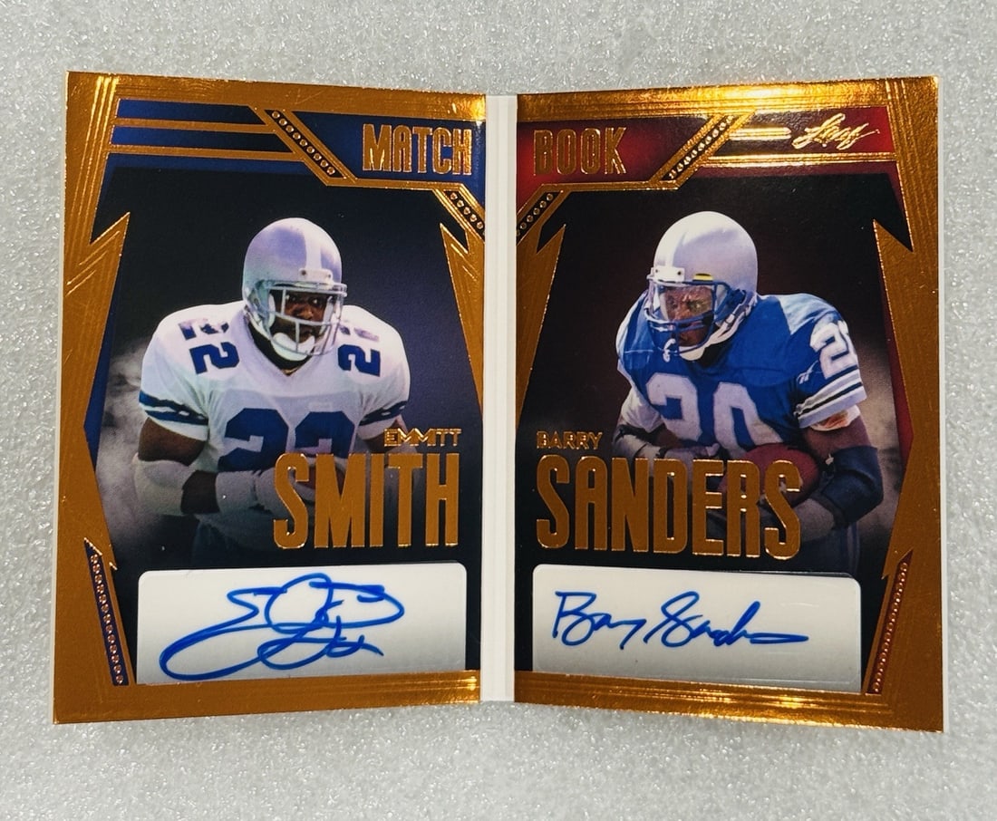 25 2023 LEAF HISTORY BOOK EMMITT SMITH BARRY SANDERS MATCH DUAL AUTO BOOKLET/: 25 2023 LEAF HISTORY BOOK EMMITT SMITH BARRY SANDERS MATCH DUAL AUTO BOOKLET/ This listing features 25 2023 LEAF HISTORY BOOK EMMITT SMITH BARRY SANDERS MATCH DUAL AUTO BOOKLET/. Item specifics are