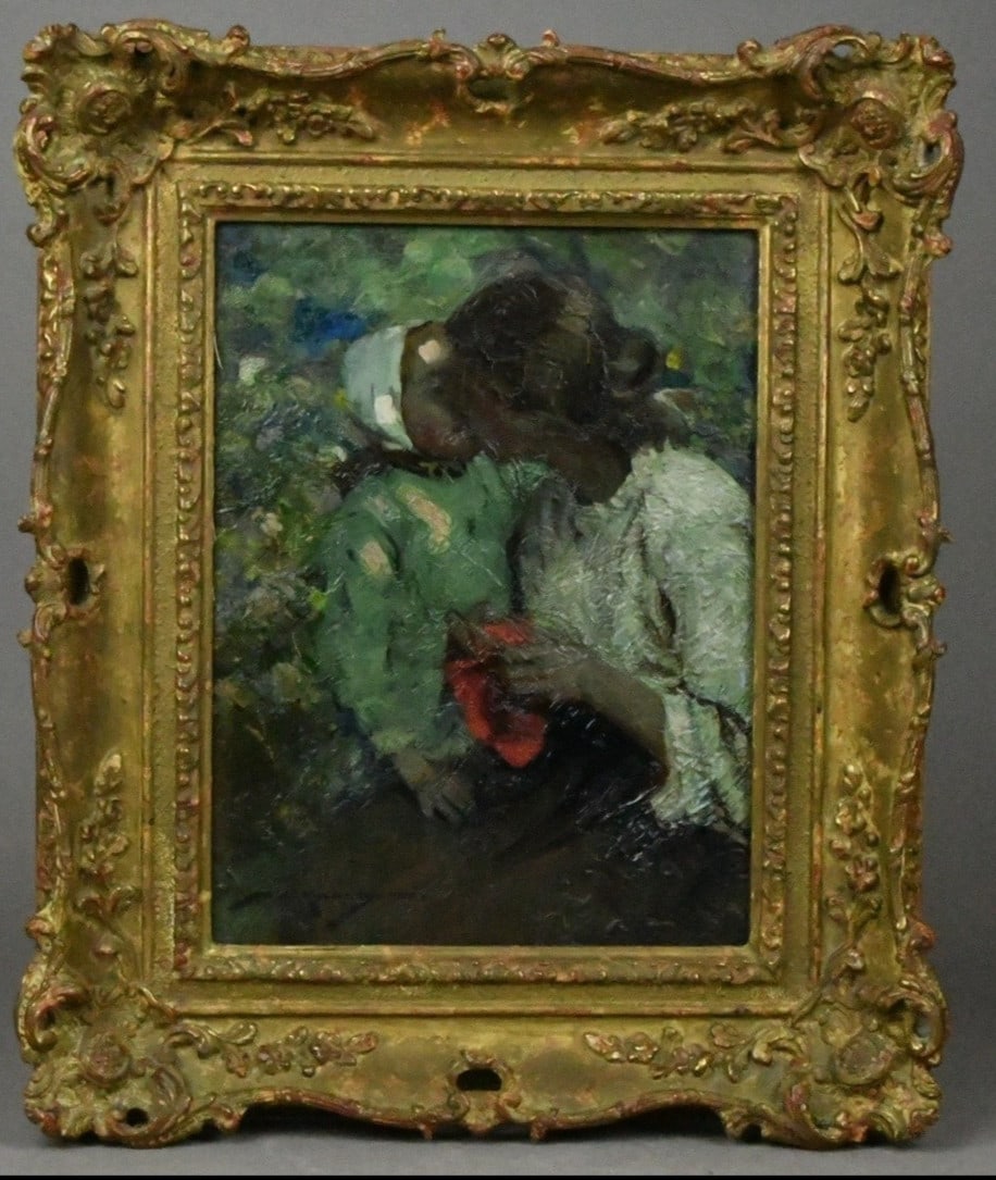 Framed William Lee Hankey Oil Painting Mother and Child British Impressionist (1 of 10)