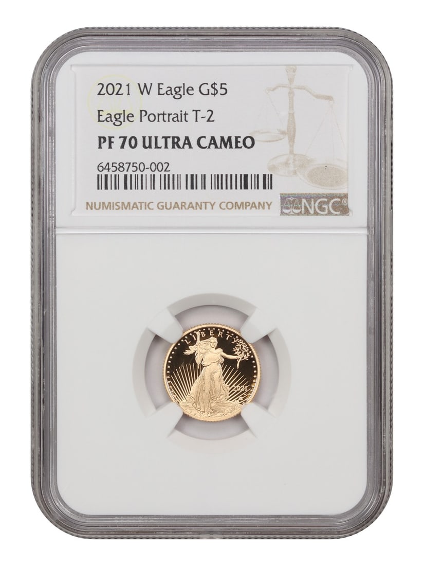 1/ 10oz Gold - 2021-W $5 Gold Eagle NGC PR70DCAM (Type 2) - $5 Gold Eagles (1 of 4)