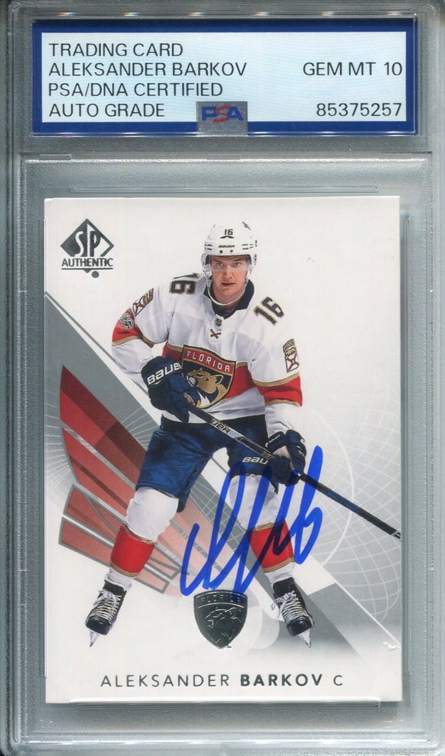 10 Aleksander Barkov Autographed SP Authentic Upper Deck Card PSA Auto Grade (1 of 2)
