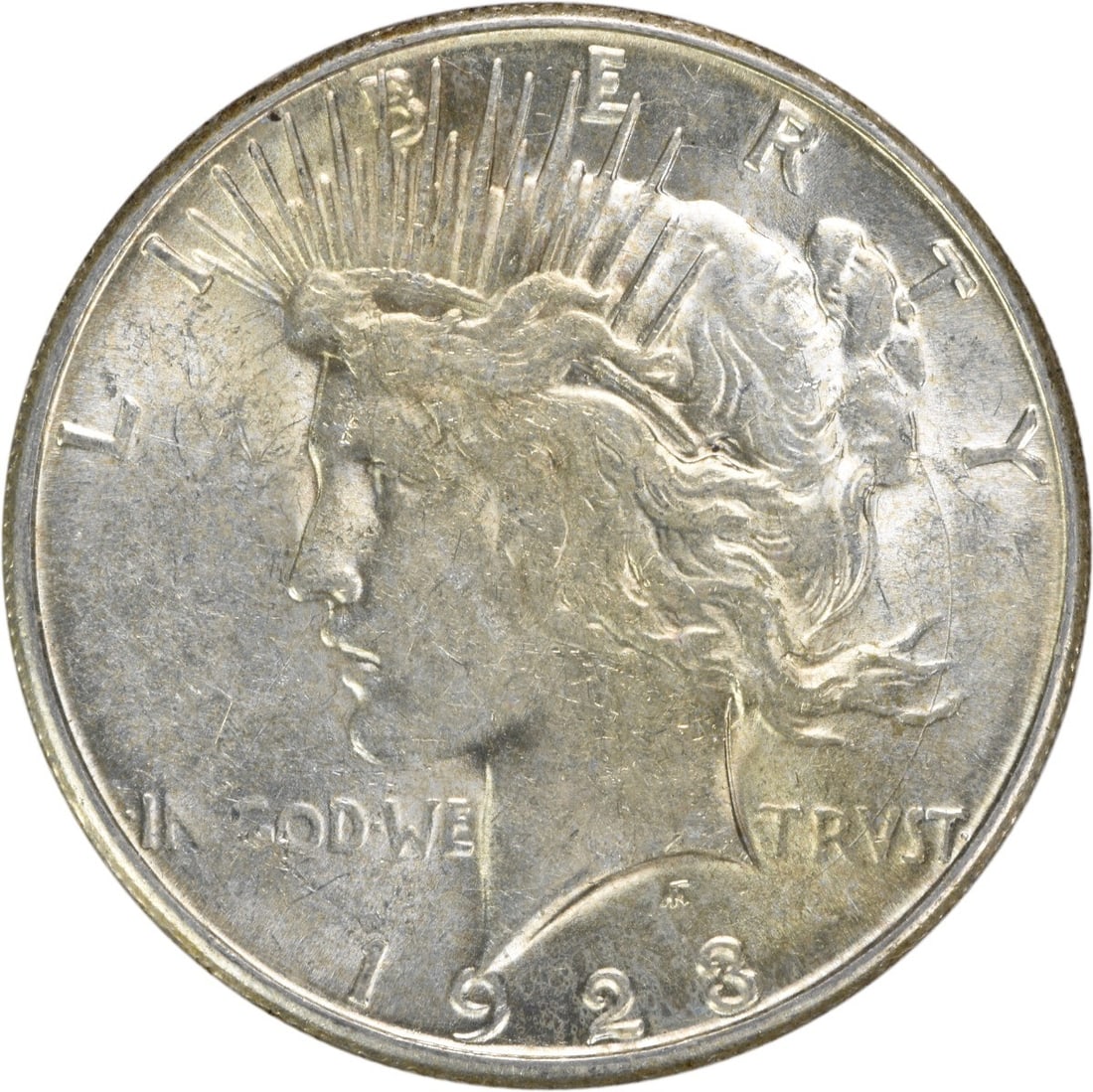 Uncertified 1923-S Peace Silver Dollar AU (1 of 2)