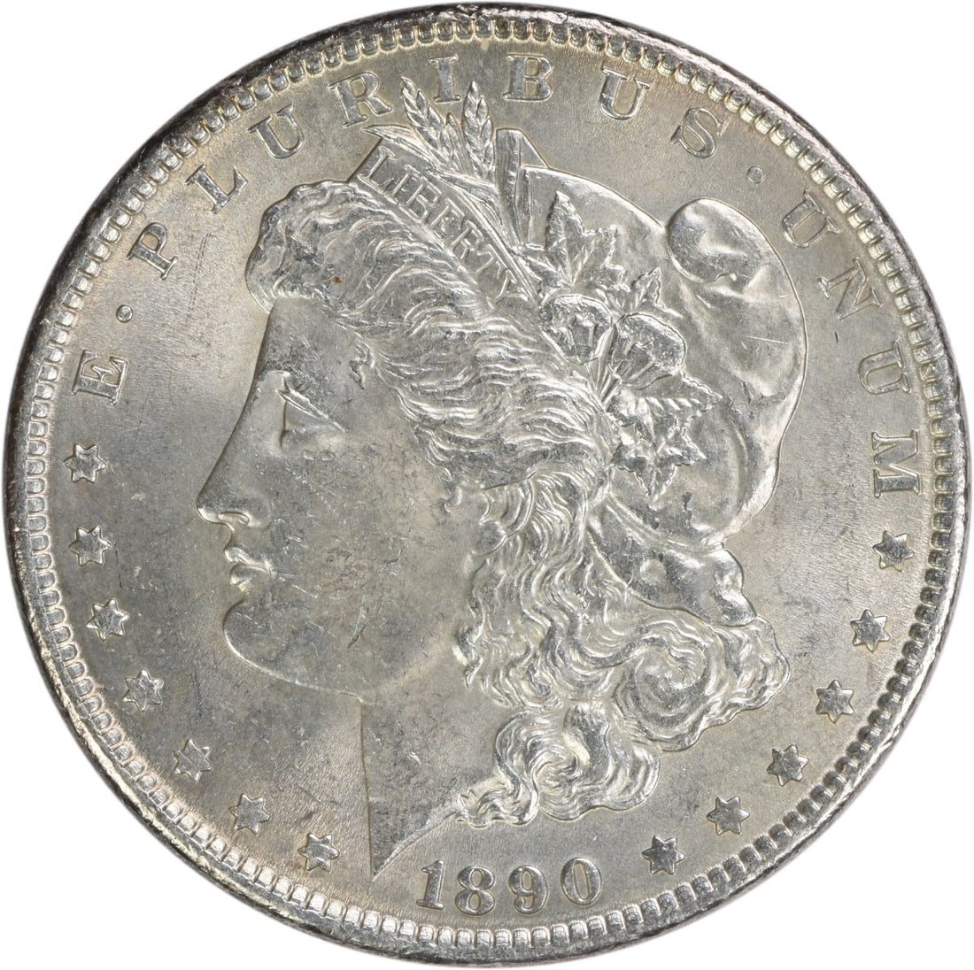 Uncertified 1890 Morgan Silver Dollar BU: Uncertified 1890 Morgan Silver Dollar BU This listing features Uncertified 1890 Morgan Silver Dollar BU. Item specifics are provided below. Item Specifics: Country Of Origin: United States Certificati