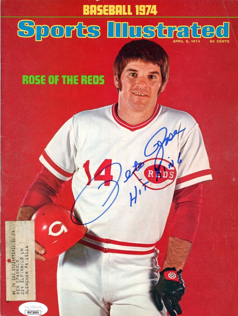 April 8, 1974 (JSA) - Pete Rose "4256" Autographed Sports Illustrated Magazine (1 of 2)