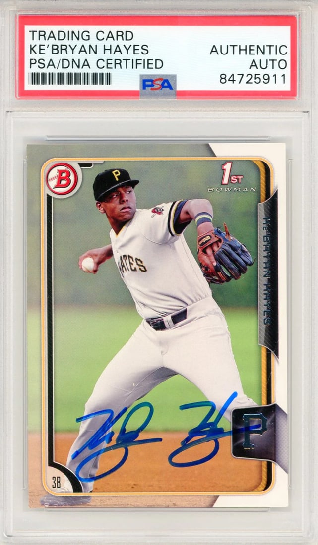 Auto) Ke'Bryan Hayes Autographed 2015 Bowman 1st Bowman Card #137 (PSA (1 of 2)