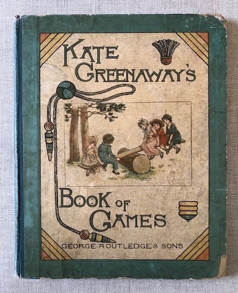Evans Kate Greenaway Book of Games 1889 1st Ed Color Wood Engravings Edmund (1 of 9)
