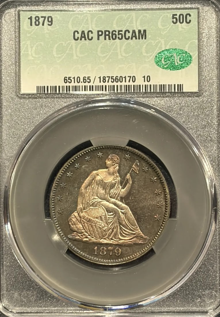 CAMEO 1879 PROOF SEATED HALF DOLLAR CACG PR65 (1 of 3)
