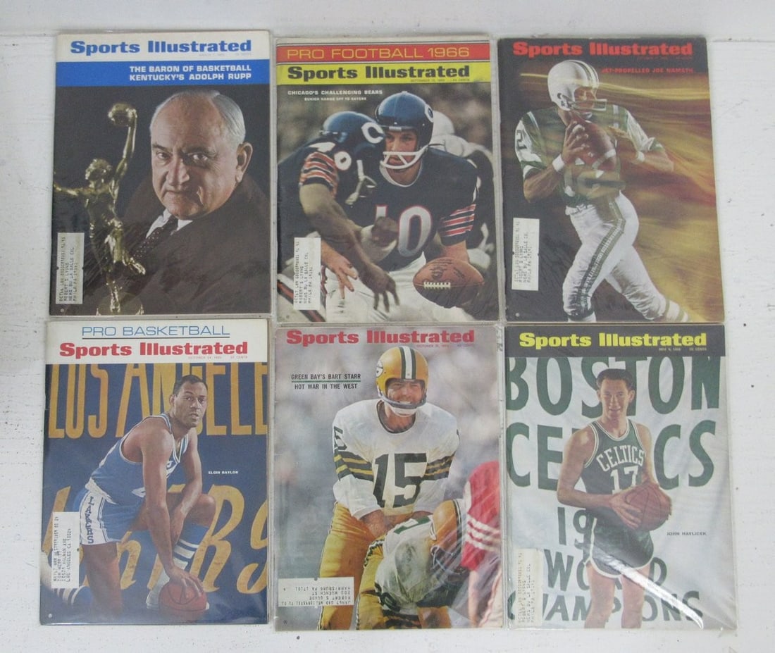 198618 Lot of (43) 1966 Sports Illustrated Magazines Starr/ Namath/ Rupp Covers (1 of 4)