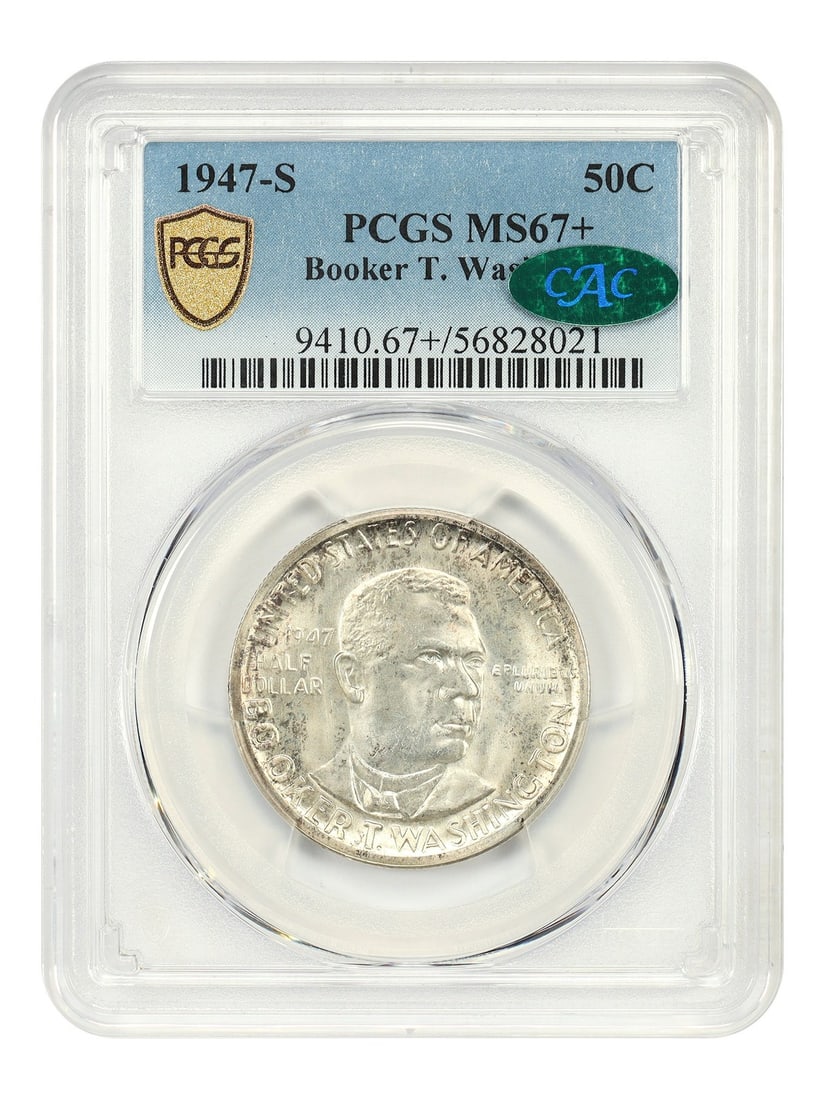Classic Silver Commemorative - 1947-S 50C Booker T. Washington PCGS/ CAC MS67+: Classic Silver Commemorative - 1947-S 50C Booker T. Washington PCGS/ CAC MS67+ This listing features Classic Silver Commemorative - 1947-S 50C Booker T. Washington PCGS/ CAC MS67+. Item specifics are