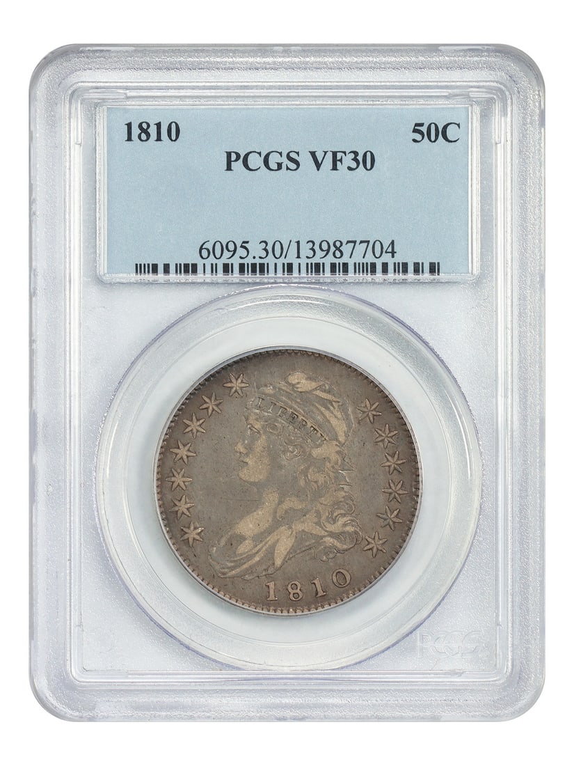 Capped Bust Half Dollar - 1810 50C PCGS VF30 (1 of 4)