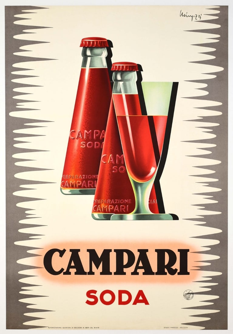 Condition Campari Soda By Giovanni Mingozzi Original 1950 Excellent (1 of 5)