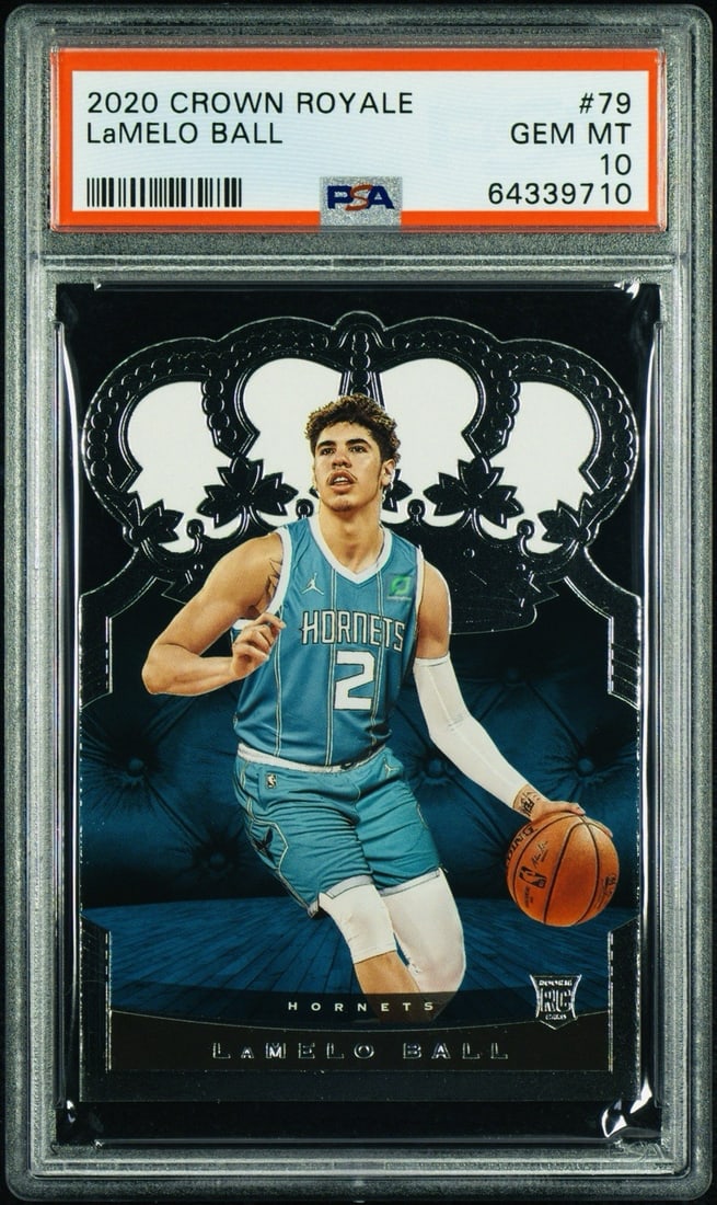 10 2020 CROWN ROYALE LAMELO BALL #79 DIE CUT ROOKIE PSA (1 of 3)
