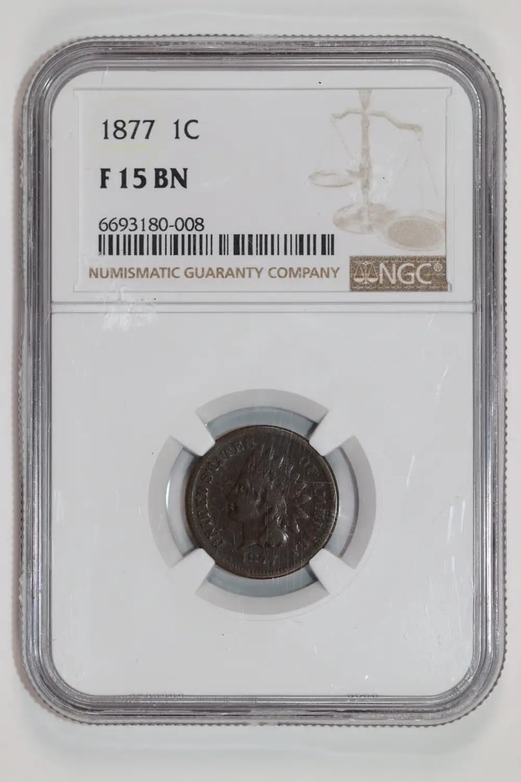 BN 1877 INDIAN HEAD CENT NGC F15 (1 of 2)