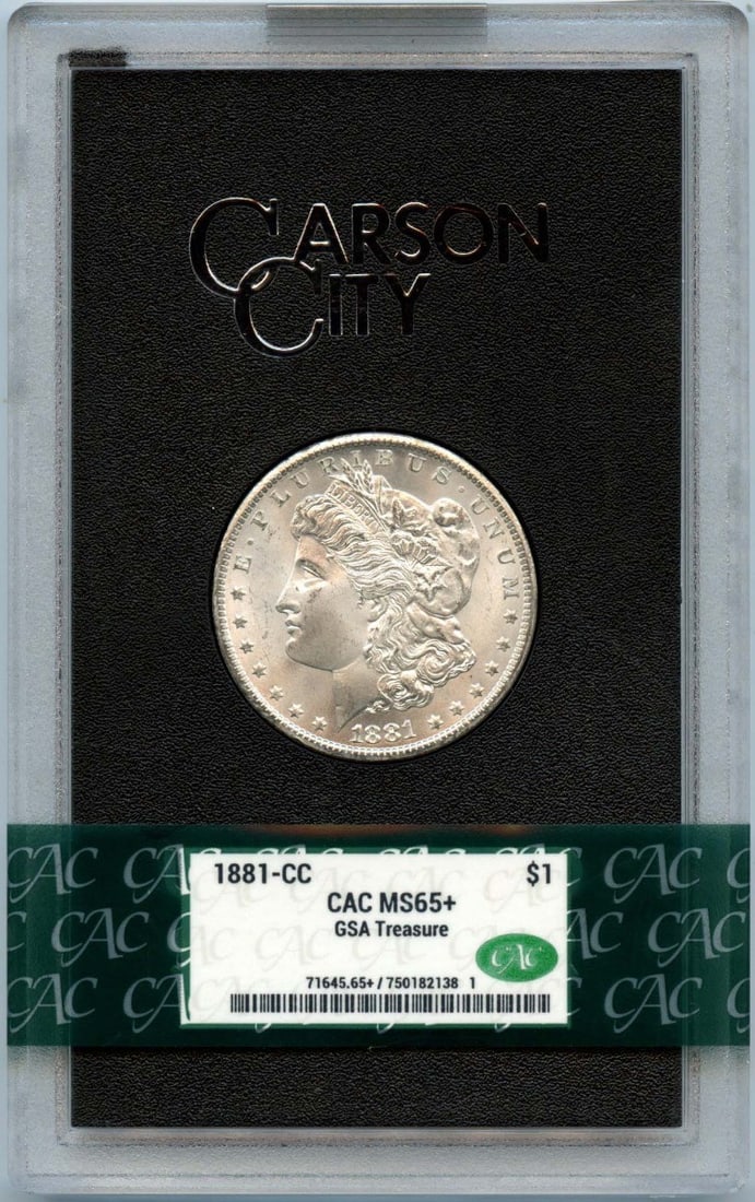 CAC 1881-CC $1 Morgan Dollar GSA Hoard CACG MS65+: CAC 1881-CC $1 Morgan Dollar GSA Hoard CACG MS65+ This listing features CAC 1881-CC $1 Morgan Dollar GSA Hoard CACG MS65+. Item specifics are provided below. Item Specifics: Certification: CACG Certif