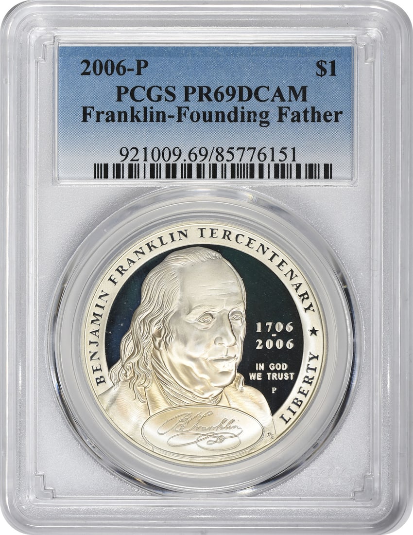 Proof 2006-P Franklin Founding Father Silver Commemorative Dollar PR69DCAM PCGS (1 of 2)