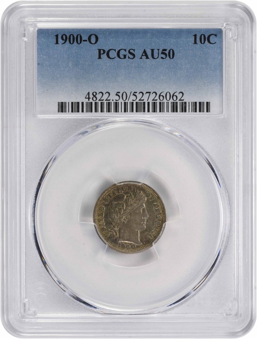 PCGS 1900-O Barber Silver Dime AU50: PCGS 1900-O Barber Silver Dime AU50 This listing features PCGS 1900-O Barber Silver Dime AU50. Item specifics are provided below. Item Specifics: Country Of Origin: United States Certification: PCGS