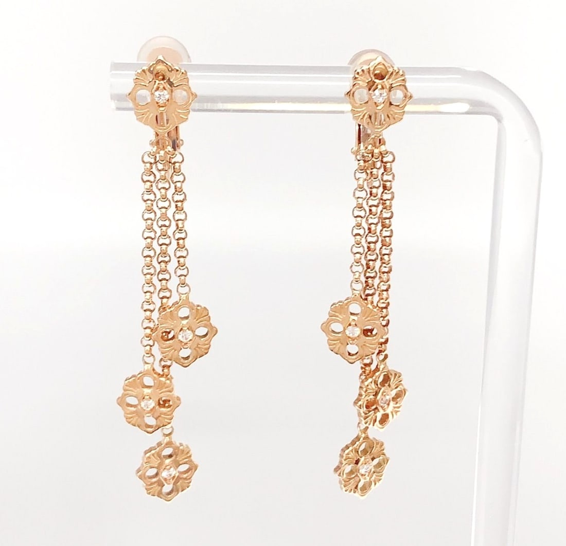 Long Buccellati Opera Diamond 18k Yellow Gold Dangle Drop Earrings 48.2mm: Long Buccellati Opera Diamond 18k Yellow Gold Dangle Drop Earrings 48.2mm This listing features Long Buccellati Opera Diamond 18k Yellow Gold Dangle Drop Earrings 48.2mm. Item specifics are provided