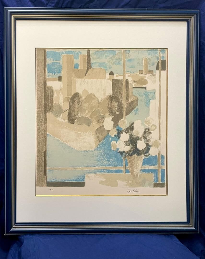 Paris Bernard Cathelin Signed Original Lithograph Still life Art Print Framed (1 of 7)