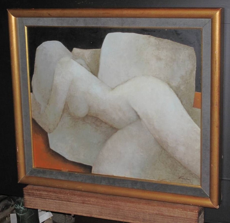 Framed Claude Gaveau Nude Oil Painting French Modern Figurative Art Signed (1 of 10)
