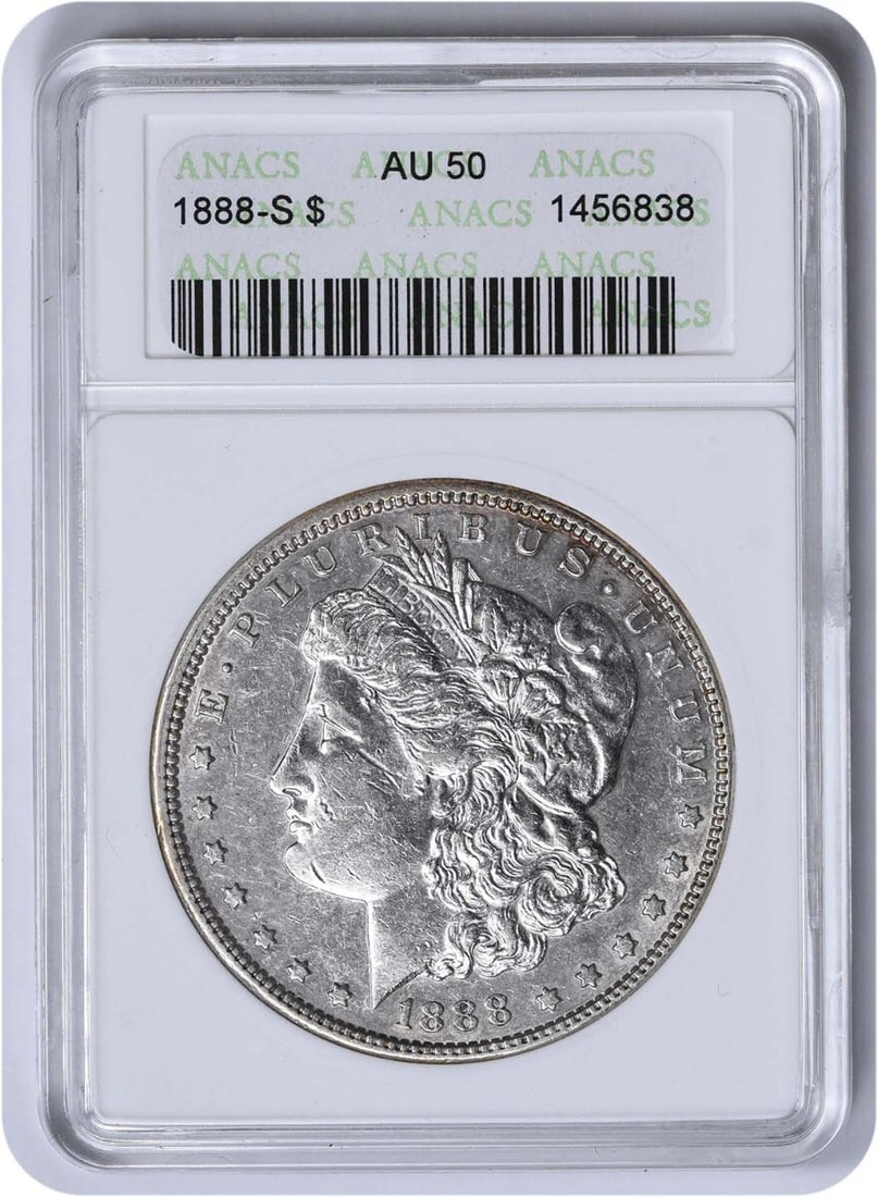 ANACS 1888-S Morgan Silver Dollar AU50 (1 of 2)