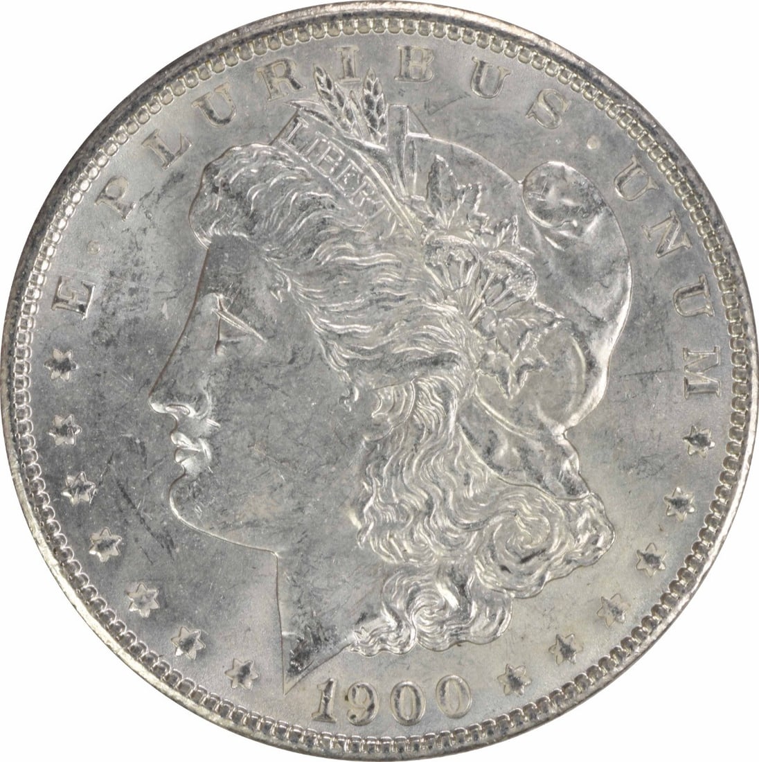 Uncertified 1900 Morgan Silver Dollar BU: Uncertified 1900 Morgan Silver Dollar BU This listing features Uncertified 1900 Morgan Silver Dollar BU. Item specifics are provided below. Item Specifics: Country Of Origin: United States Certificati