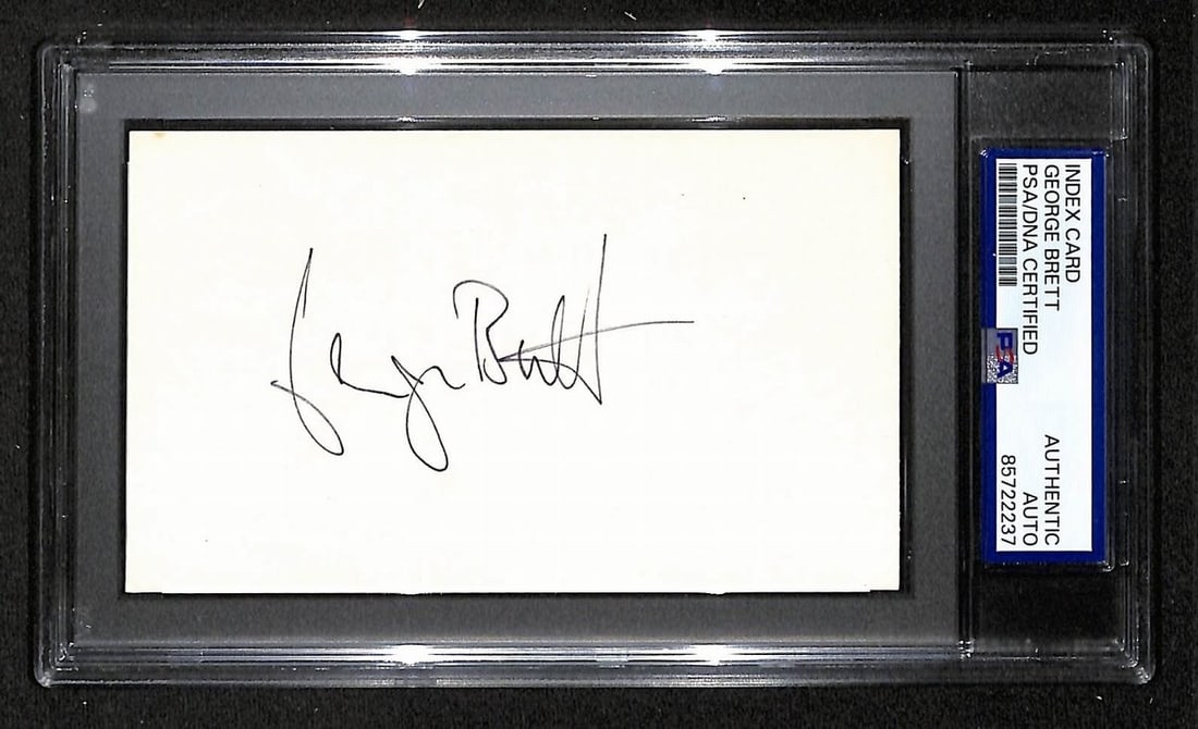 BA203976 George Brett HOF Signed/ Autographed 3x5 Index Card PSA/ DNA Royals (1 of 2)