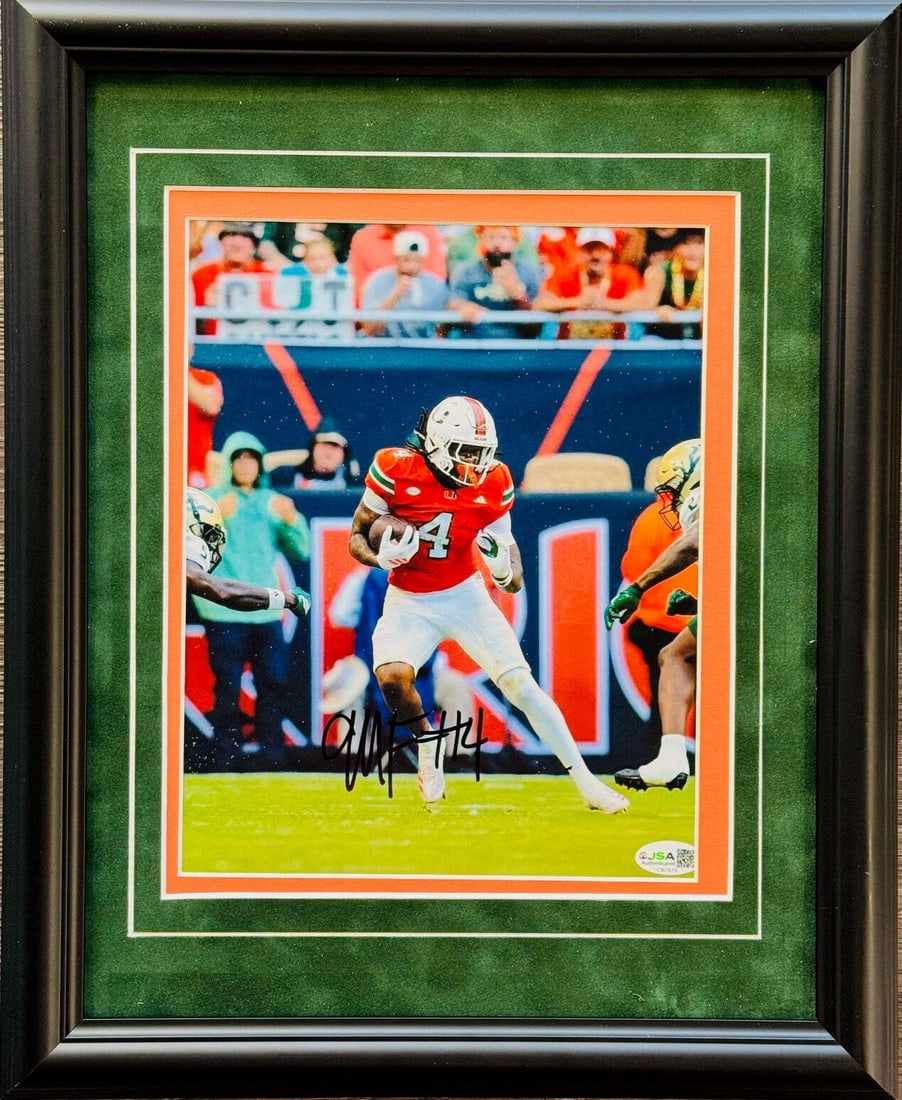 (JSA) Mark Fletcher Jr Autographed Miami Hurricanes 8x10 Framed Photo (1 of 1)
