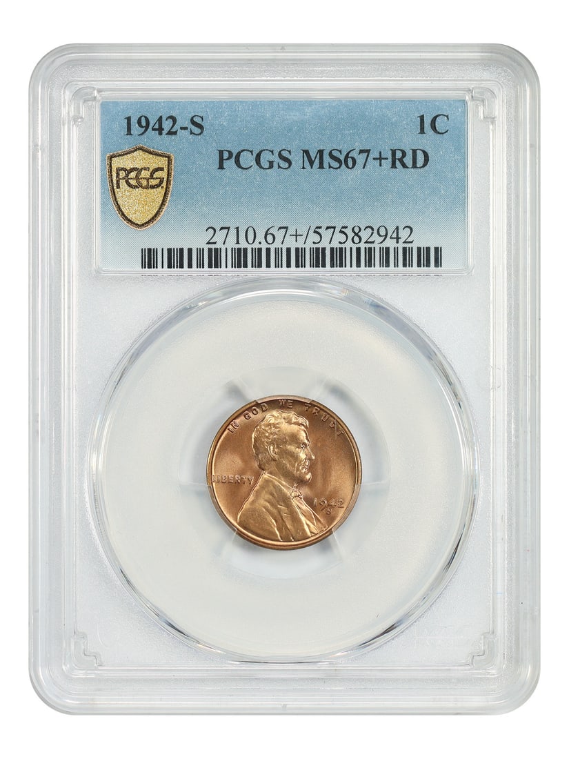 Lincoln Cent (Wheat Reverse) - 1942-S 1C PCGS MS67+RD: Lincoln Cent (Wheat Reverse) - 1942-S 1C PCGS MS67+RD This listing features Lincoln Cent (Wheat Reverse) - 1942-S 1C PCGS MS67+RD. Item specifics are provided below. Item Specifics: Certification: PCG