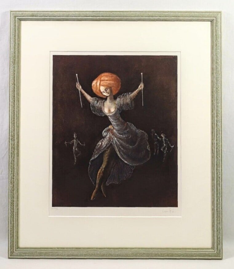Art Leonor Fini 1982 ED50 Original Lithograph "Woman" Signed Framed Eroticism (1 of 10)