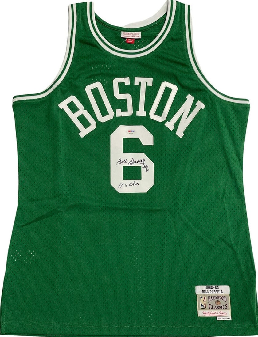 (PSA) Bill Russell Autographed Mitchell & Ness Boston Celtics Swingman Jersey (1 of 4)