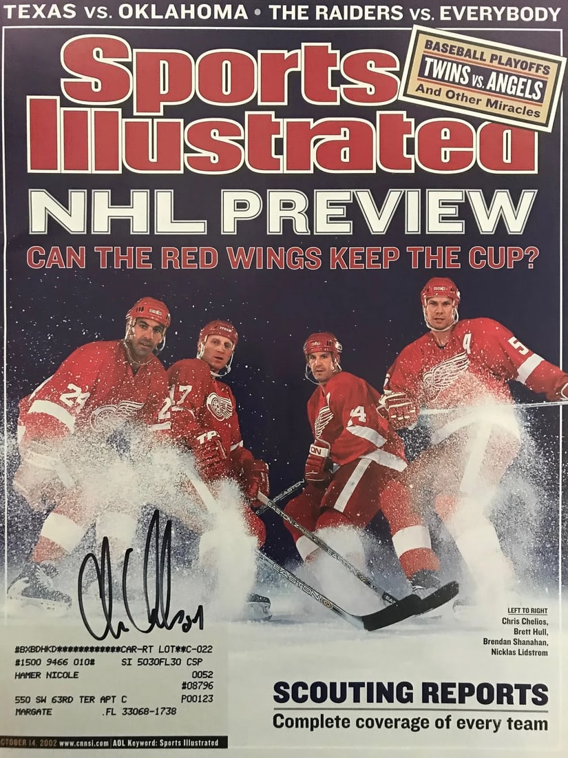 2002 Chris Chelios Signed Sports Illustrated October 14 (1 of 2)