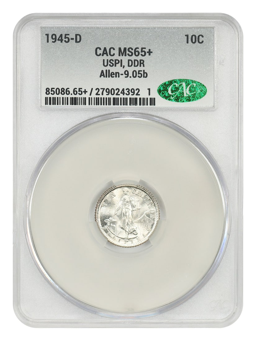 U.S. Philippines - U.S. Philippines: 1945-D 10C CACG MS65+ (DDR, Allen-9.05b): U.S. Philippines - U.S. Philippines: 1945-D 10C CACG MS65+ (DDR, Allen-9.05b) This listing features U.S. Philippines - U.S. Philippines: 1945-D 10C CACG MS65+ (DDR, Allen-9.05b). Item specifics are pr