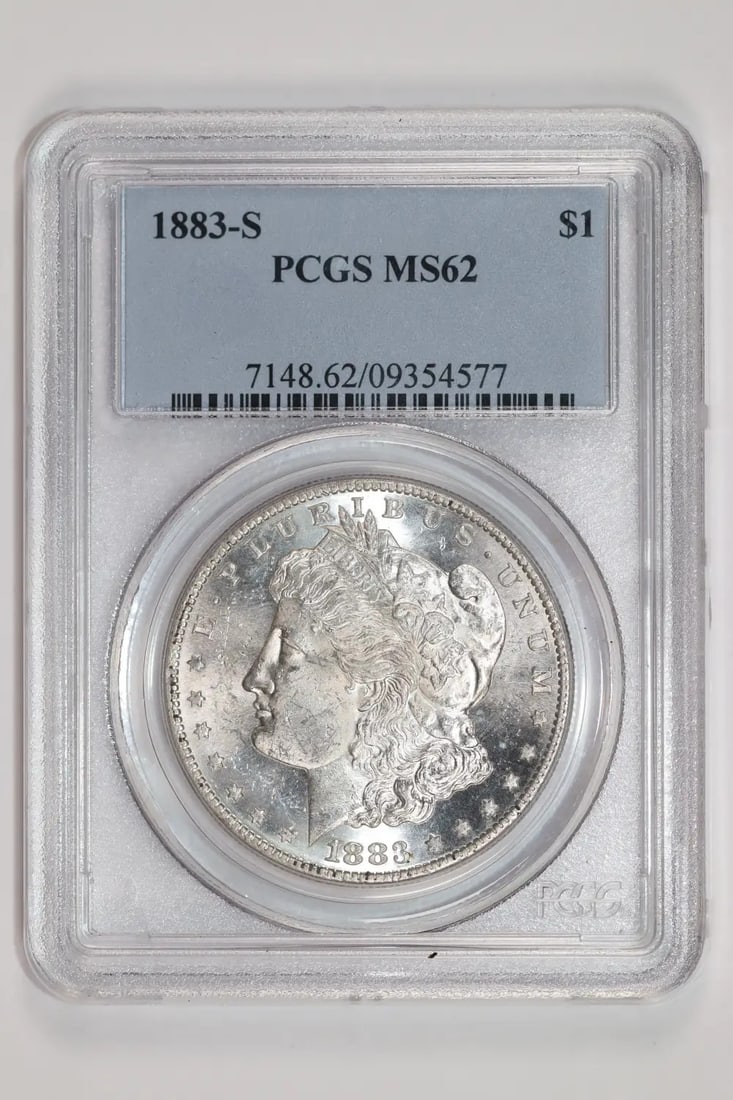 COIN 1883-S MORGAN DOLLAR PCGS MS62 NICE FLASHY PQ (1 of 2)