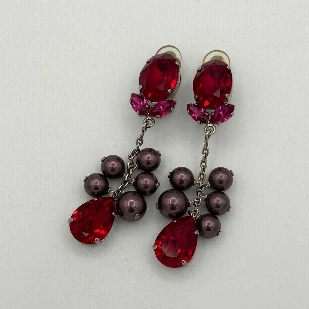 Rare Philippe Ferrandis Red Bijou and Faux Pearl Beads Dangle Earring in: Rare Philippe Ferrandis Red Bijou and Faux Pearl Beads Dangle Earring in This listing features Rare Philippe Ferrandis Red Bijou and Faux Pearl Beads Dangle Earring in. Item specifics are provided bel
