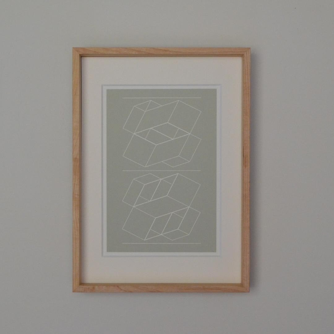 Numbering No FrameJosef Albers WEG IV from White Embossings on Gray Silkscreen (1 of 5)