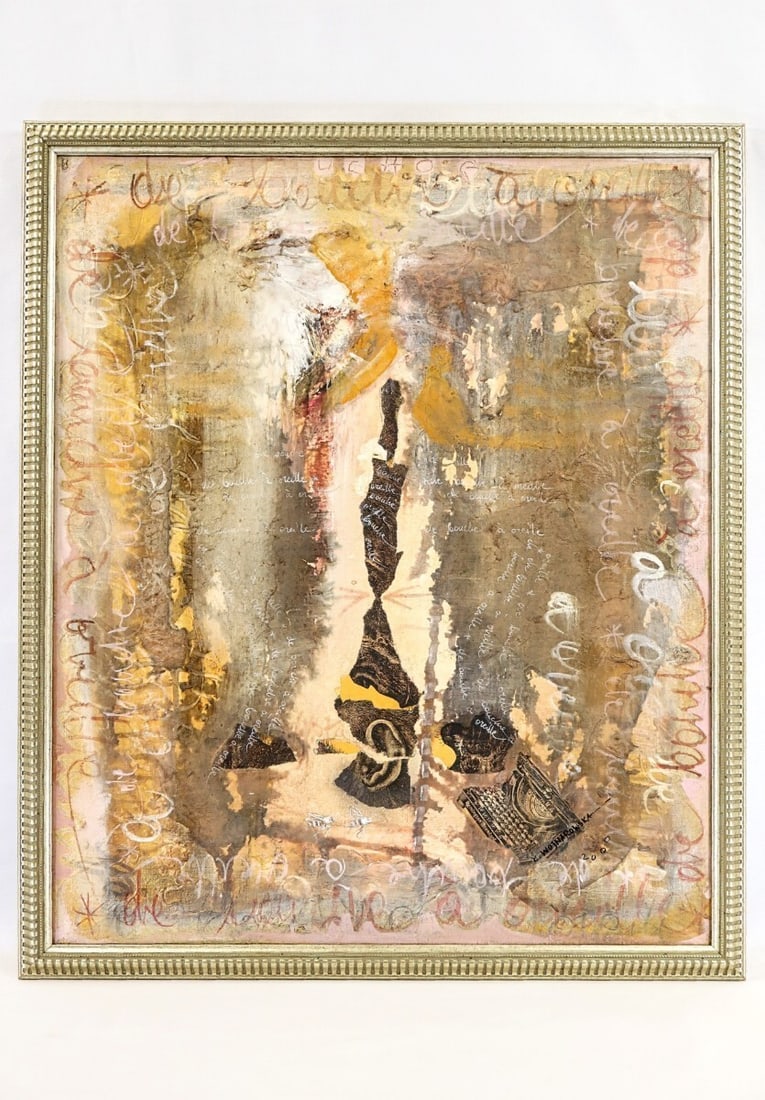 Framed Katia Wojnarowska-Bouchet (Poland) Original Mixed Media Painting Signed (1 of 10)