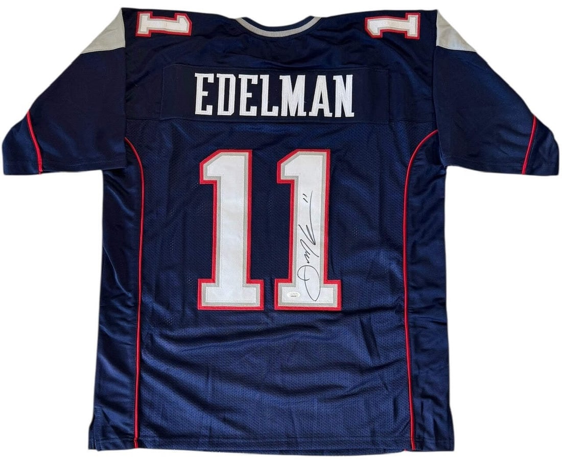 (JSA) Julian Edelman Autographed New England Patriots Custom Jersey (1 of 3)